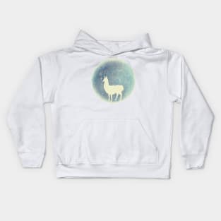 llama in blue Kids Hoodie